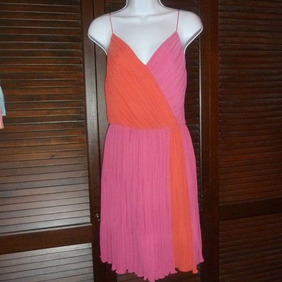 Phoebe Couture Dresses & Skirts - PHOEBE COUTURE Orange & Pink Party Dress V-Neck, 8